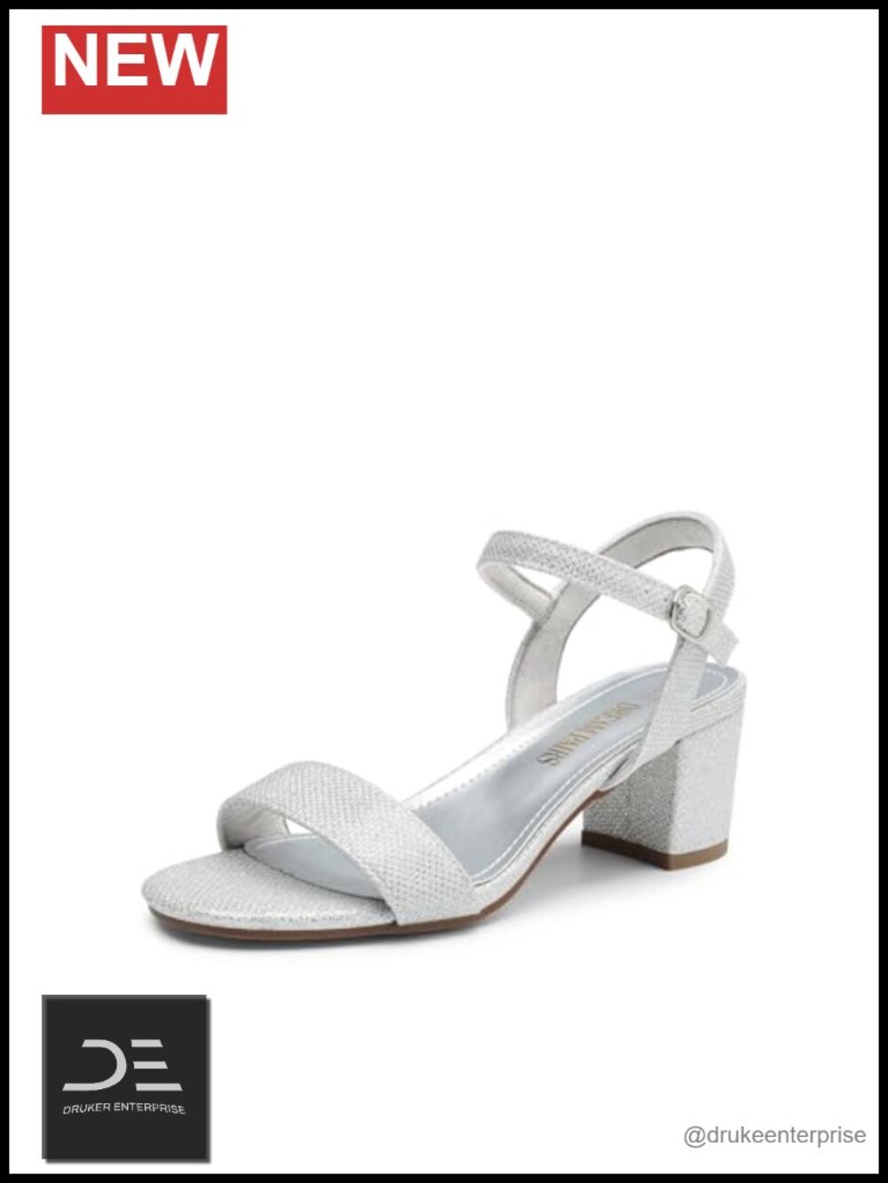 Chunky Low Heeled Sandals Ankle Strap Block Heel Open Toe Buckle